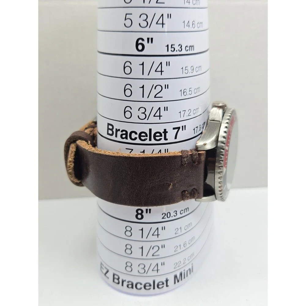 American Eagle Outfitters Mens Coke Bezel Brown Leather Quartz Watch New Battery